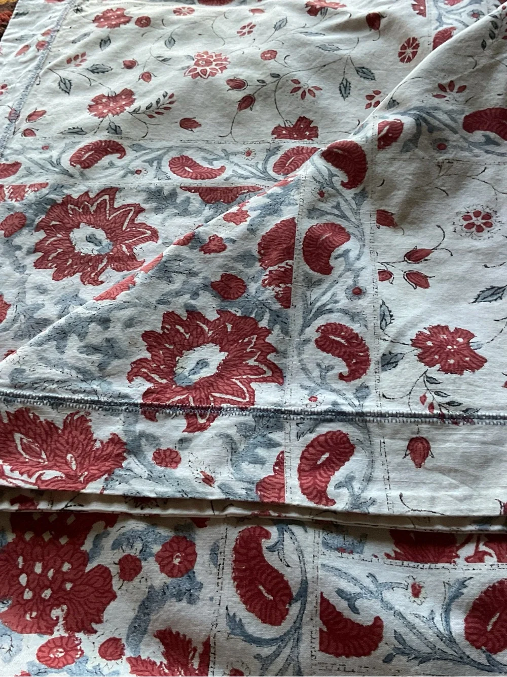 Lauren Ralph Lauren Kelsey Red Cream Bohemian Paisley King Duvet Cover Sets 3PCS